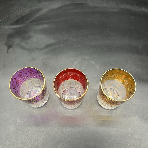 PARTYLITE Global Fusion Votive Holder Trio Red Gold Purple P8372 - Picture 4 of 16